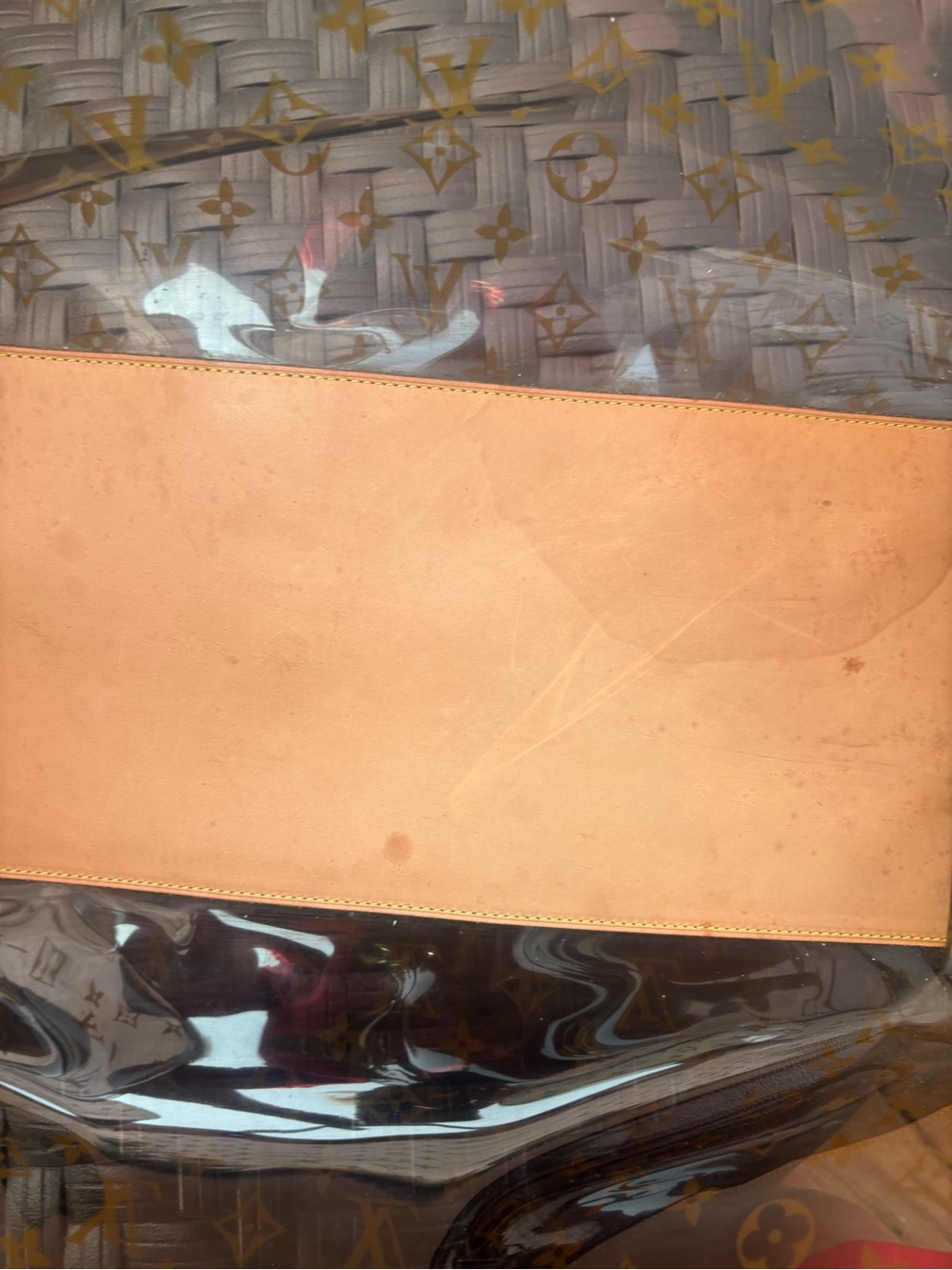 Louis Vuitton Monogram Clear Cabas GM Tote with Brown Trim - Picture 6 of 16